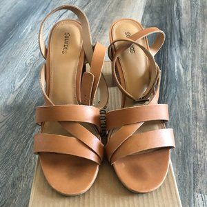Soludos Nude EMILE Leather Ankle Strap Open Toe Heels Size US 11 NEW Retail $149